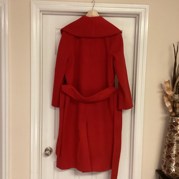 Express Red Shawl Lapel Wrap Coat - Picture 6 of 15